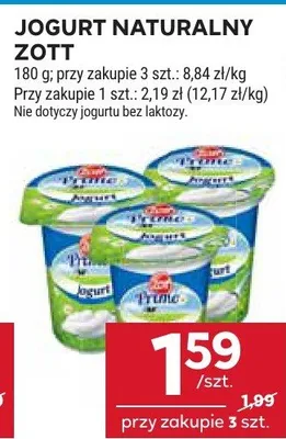 Jogurt naturalny Zott promocja w Stokrotka