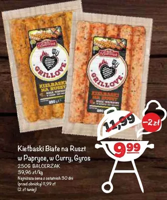 Kiełbaski Białe na Ruszt Gyros Balcerzak promocja w Arhelan