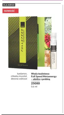 Woda toaletowa Avon Full Speed Metaenergy – ulotka z próbką promocja w AVON