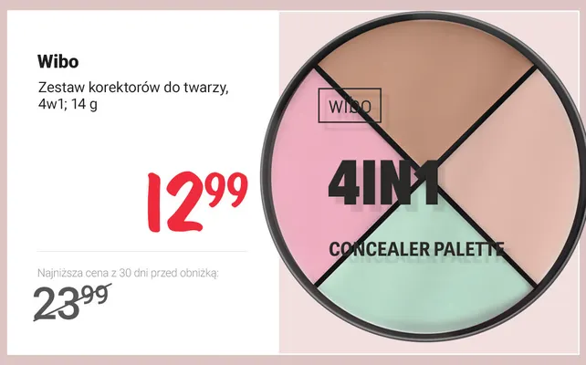 Zestaw korektorów do twarzy 4w1 Wibo promocja w Rossmann