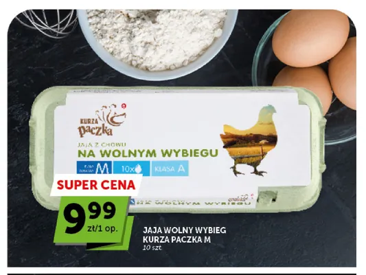 Jajka kurze z wolnego wybiegu Kurza Paczka M promocja w Groszek