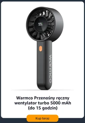 Przenośny ręczny wentylator turbo Warmco promocja w Amazon