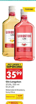 Gin Longston Sunny Citrus 37,5% promocja w Biedronka