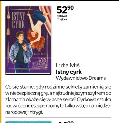 Książka Istny cyrk Lidia Miś promocja w Empik