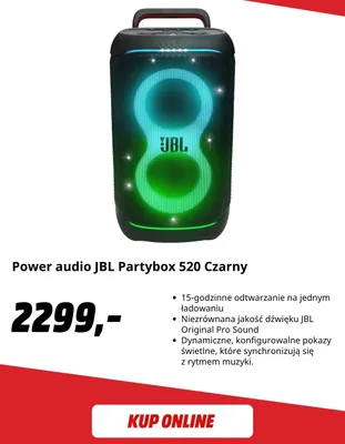 Power audio JBL Partybox 520 Czarny promocja w Media Markt