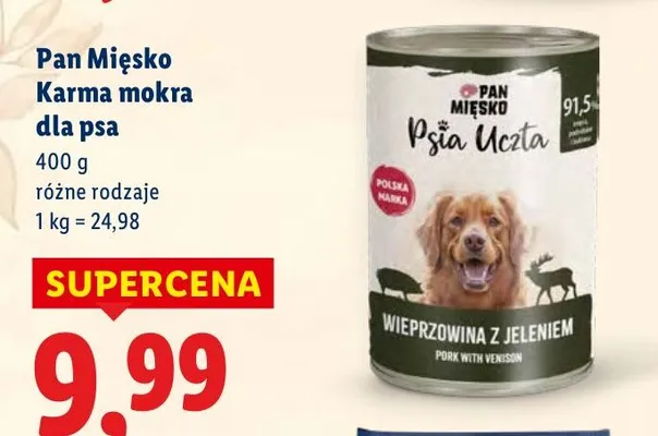 Karma mokra dla psa Pan Mięsko Karma mokra dla psa Psia Uczta promocja w Lidl