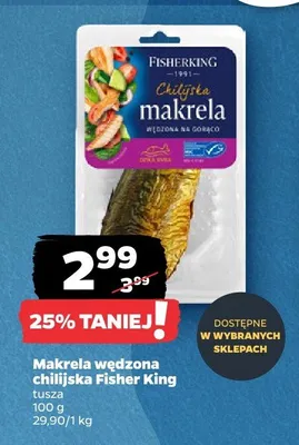 Makrela wędzona chilijska Fisher King promocja w Netto