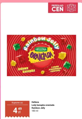 Lody kanapka Hellena oranżada Rainbow Jelly promocja w Dino