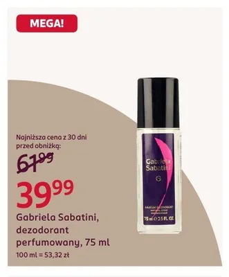 Dezodorant perfumowany Gabriela Sabatini promocja w Rossmann