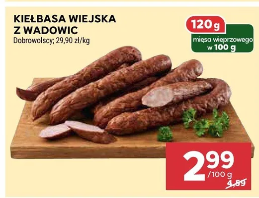 Kiełbasa wiejska z wadowic promocja w Stokrotka