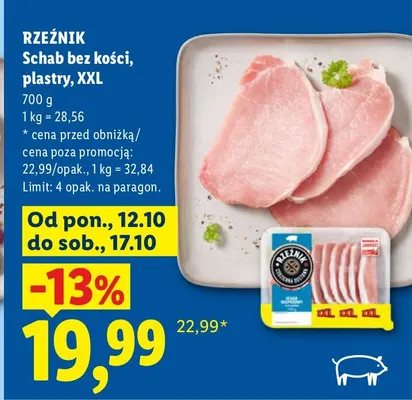 Schab bez kości plastry XXL Rzeźnik promocja w Lidl