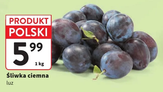 Śliwka ciemna polska luz promocja w Intermarche