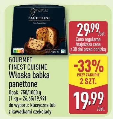 Włoska babka panettone do wyboru: klasyczna lub z kawałkami czekolady promocja w Aldi