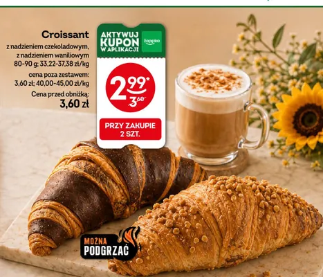 Croissant z nadzieniem czekoladowym promocja w Żabka