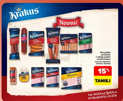 Szynka królewska Krakus promocja w Carrefour