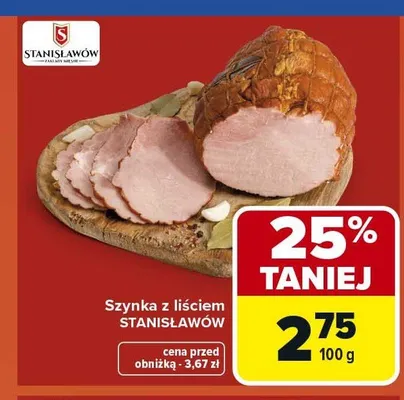 Szynka z liściem Stanisławów promocja w Carrefour