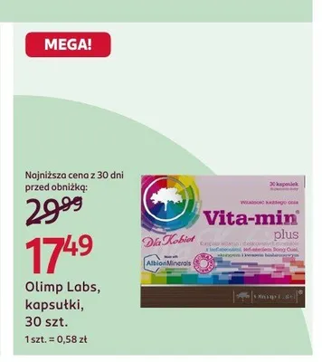 Kapsułki Vita-min plus Olimp Labs promocja w Rossmann