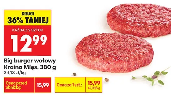 Big burger wołowy promocja w Biedronka