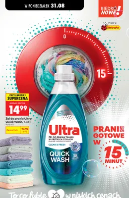 Żel do prania Ultra Quick Wash promocja w Biedronka