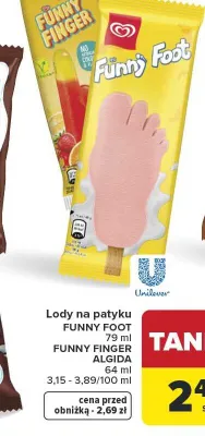 Lody na patyku Funny Finger promocja w Carrefour