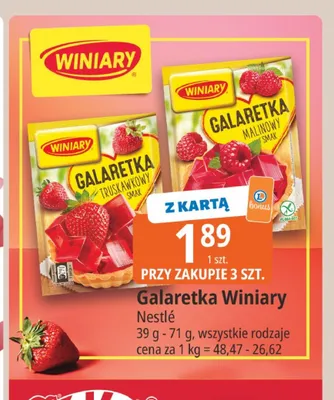 Galaretka Winiary malinowy smak promocja w Leclerc