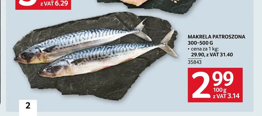Makrela patroszona 300-500 g promocja w Selgros