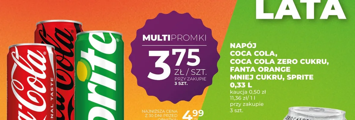 Napój Fanta Orange Mniej Cukru promocja w Duży Ben