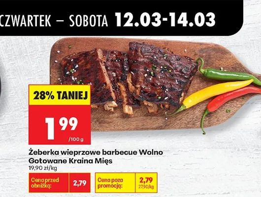 Żeberka wieprzowe barbecue promocja w Biedronka