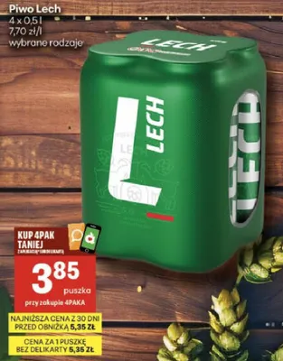 Piwo Lech promocja w Delikatesy Centrum