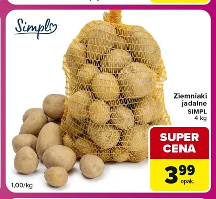 Ziemniaki jadalne Simpl promocja w Carrefour Market