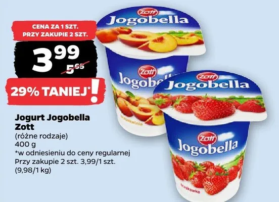 Jogurt Jogobella Zott promocja w Netto