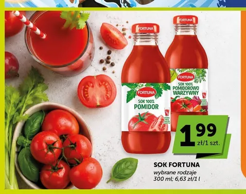 Sok Fortuna 100% Pomidorowo Warzywny promocja w Groszek