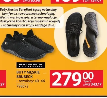 Buty męskie Brubeck Merino Barefoot promocja w Selgros