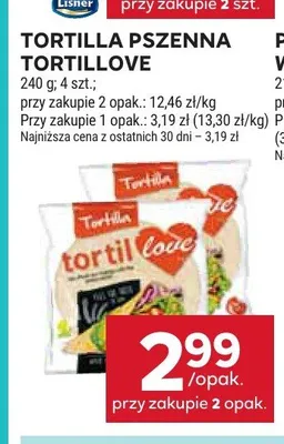 Tortilla pszenna Tortillove 4-pak promocja w Stokrotka