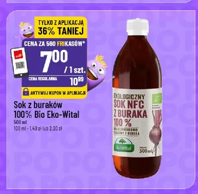 Sok z buraków Bio Eko-Wital 100% promocja w POLOmarket