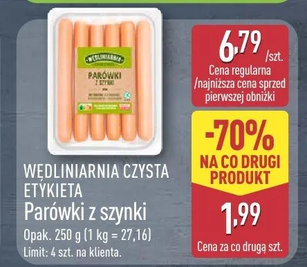 Parówki z szynki promocja w Aldi