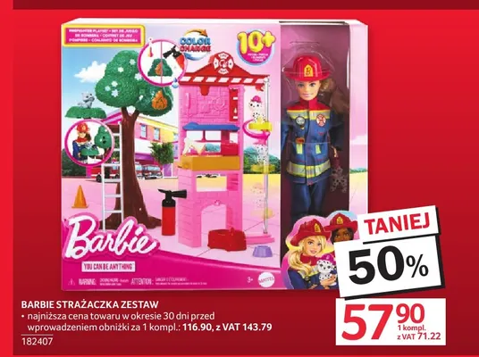 Zestaw strażaczka Barbie promocja w Selgros