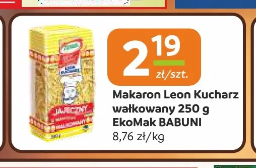 Makaron Leon Kucharz wałkowany EkoMak Babuni promocja w Społem Częstochowa