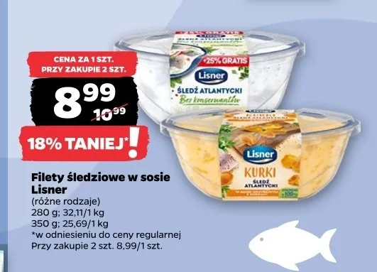 Filety śledziowe w sosie z kurkami Lisner promocja w Netto