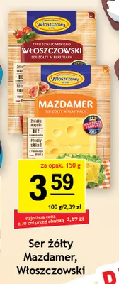 Ser żółty w plastrach Mazdamer Włoszczowa promocja w Gram Market