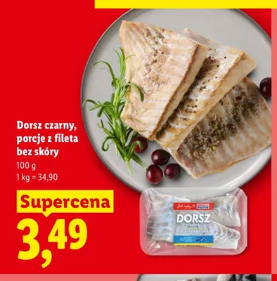 Dorsz czarny porcje z fileta bez skóry promocja w Lidl