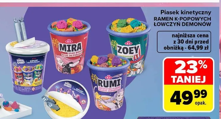 Piasek kinetyczny Ramen k-popowych łowczyń demonów Kinetic Sand promocja w Carrefour