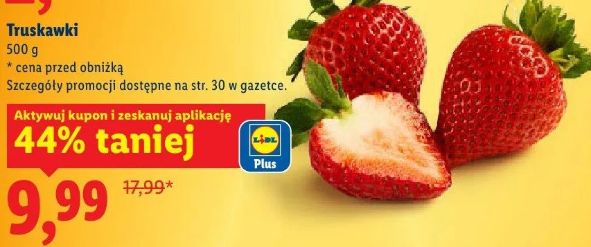Truskawki 500 g promocja w Lidl