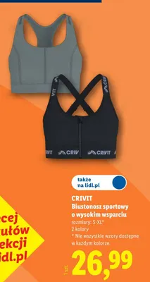 Biustonosz sportowy o wysokim wsparciu Crivit promocja w Lidl