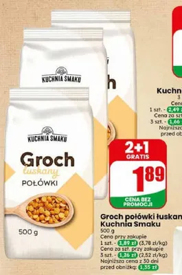Groch połówki łuskany Kuchnia Smaku promocja w Dino
