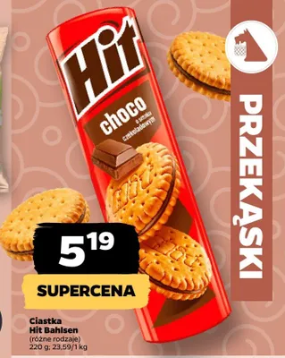 Ciastka Hit o smaku czekoladowym promocja w Netto