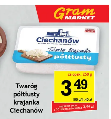 Twaróg półtłusty krajanka Ciechanów promocja w Gram Market
