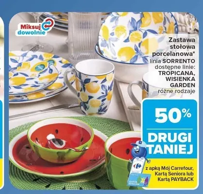 Zastawa stołowa Sorrento Wisienka promocja w Carrefour