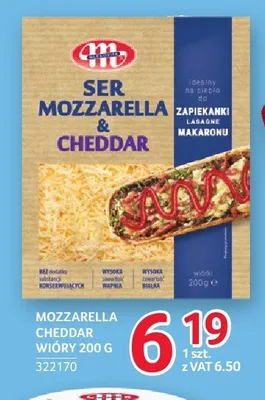Ser Mozzarella & Cheddar wióry Mlekovita promocja w Selgros
