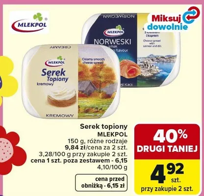 Serek topiony kremowy promocja w Carrefour